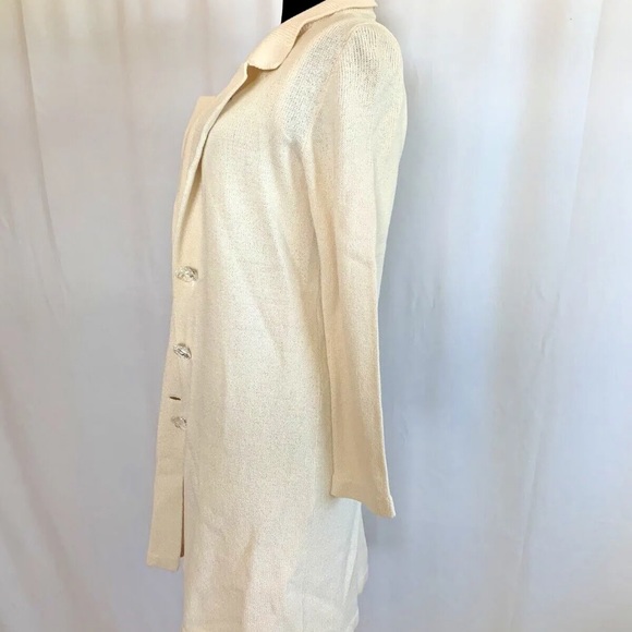Roberta Pinto White Knit Dress and Jacket Set - size Small - Picture 7 of 9